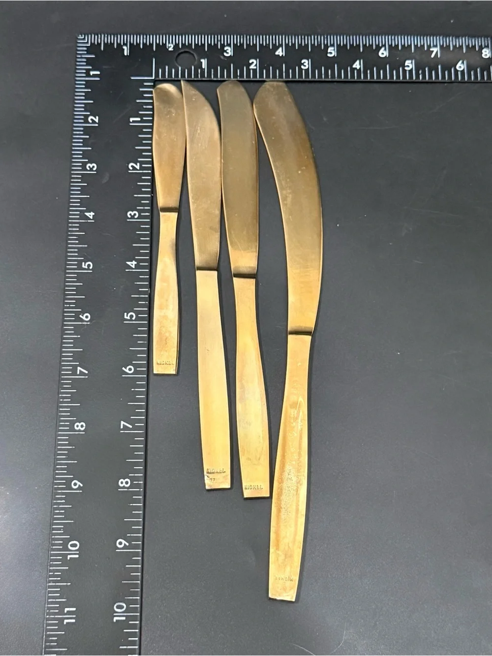 13pcs Vintage NICKEL Brass Thailand Siam Knives